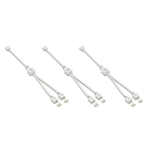 3X 5V 3-Pin Extension Cable para Computer Motherboard 1 Point 2 Hub Cable Connection Extension ARGB Splitter, Branco