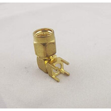SMA Male Right Angle PCB Mount Connector GoldPlated 50 Ohm RF Coaxial Solder