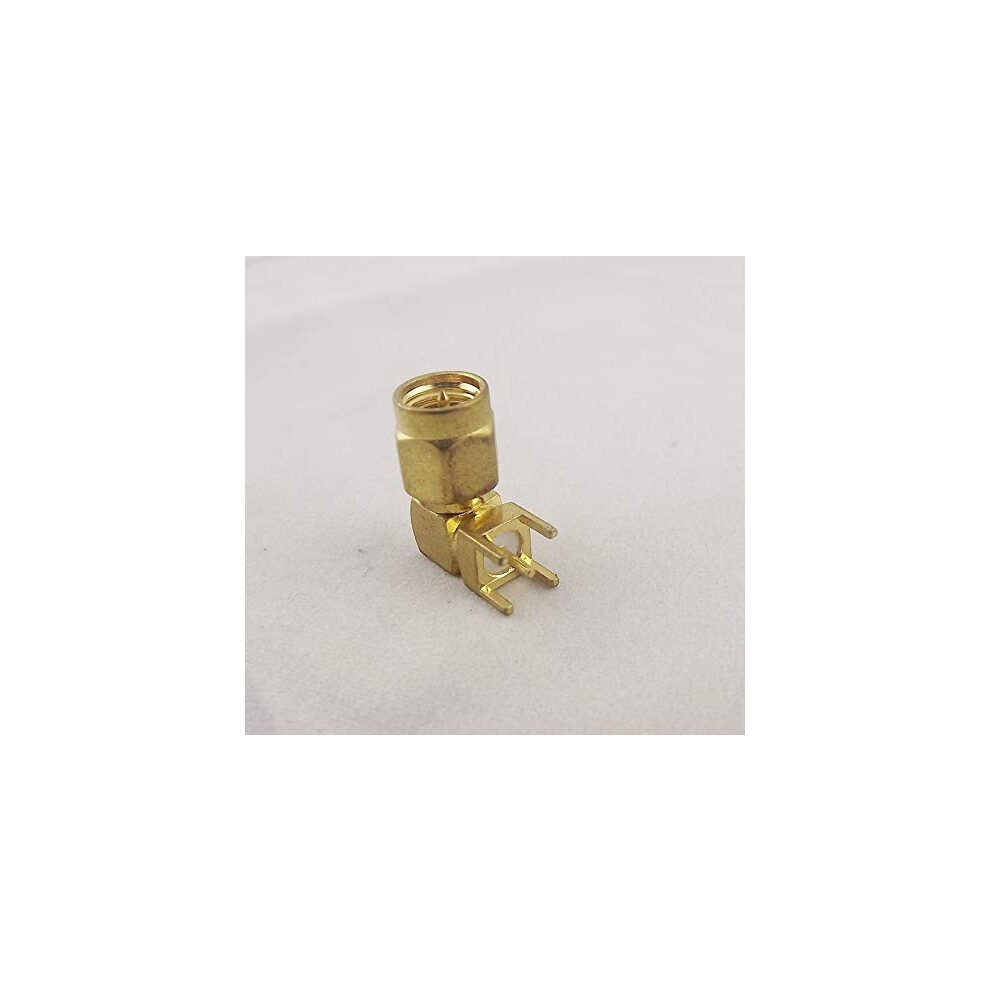 Sma Male Right Angle Pcb Mount Connector Goldplated 50 Ohm Rf Coaxial Solder 9092120242027