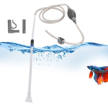 Aquarium Siphon Cleaner Plastic Sand Remover with 3 Nozzles, 25cm & 50cm Depth