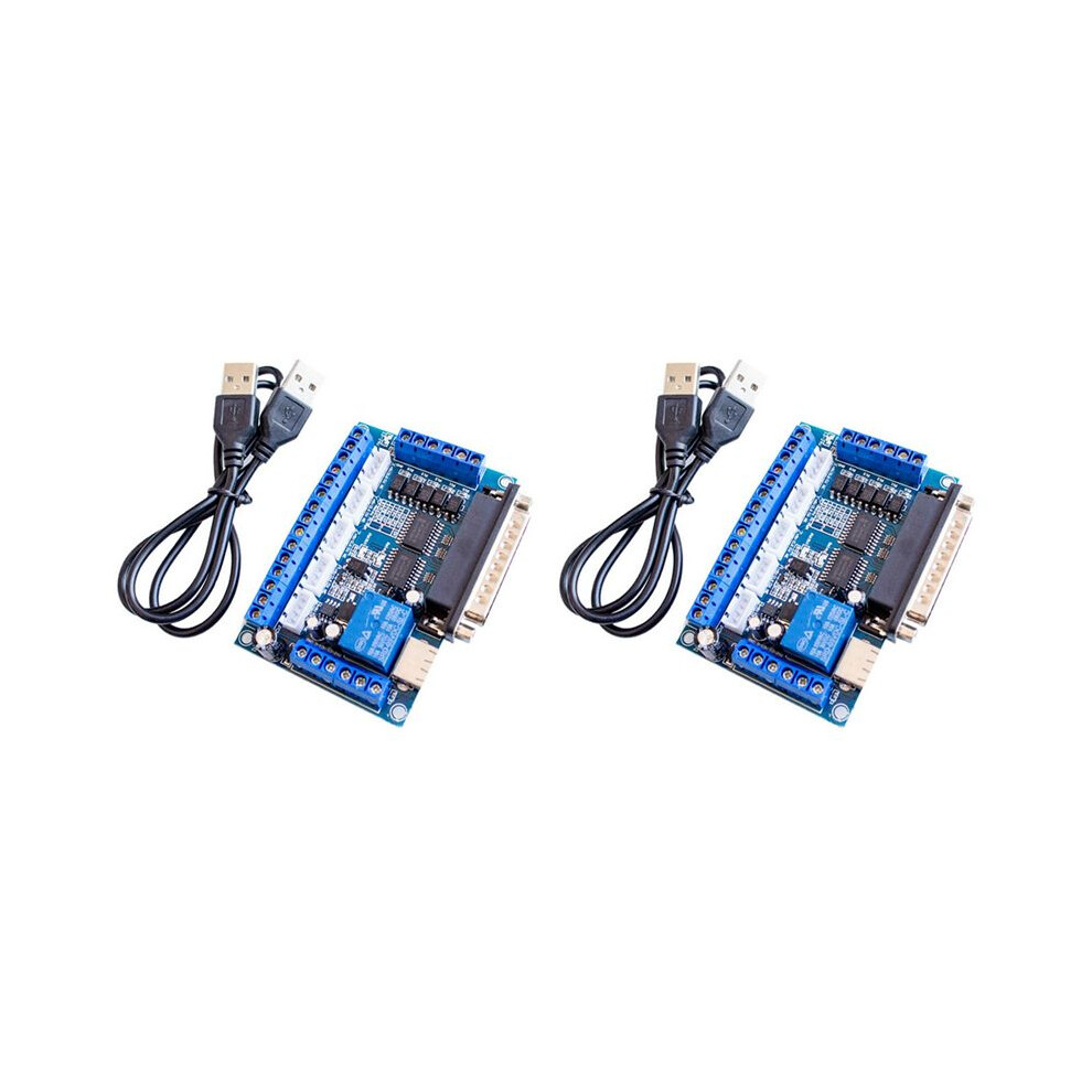 2X Mach3 Interface Board Cnc 5 Axis With Optocoupler Adapter Stepper Motor Driver + Usb Cable 4711039572739