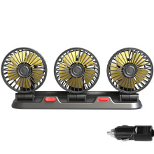 12V 24V Car Truck Fan 3 Head 360 Adjustable Dual Speed Low Noise USB Cooling Fan
