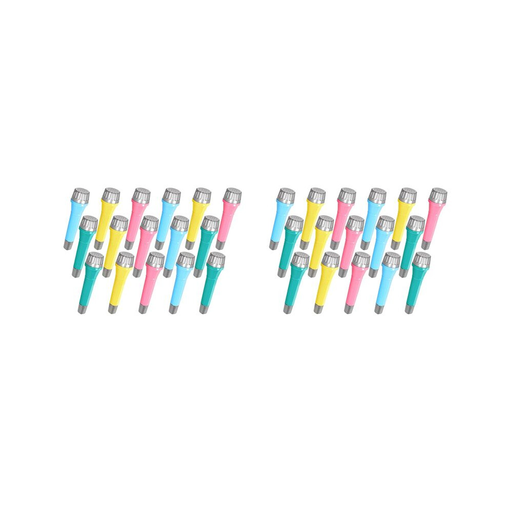 32 Pack Plastic Toy Microphones, Colorful Fake Microphone For Goody Bag Fillers And Birthday Party Favors 4711614840192