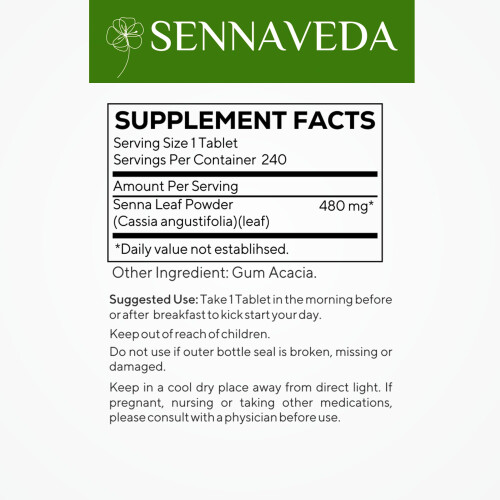 Sennaveda Senna Tablets 240 nos, Made with Senna Leaf Powder, 2