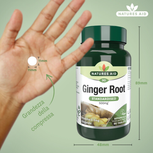 Natures Aid Natures Aid Ginger Root 500mg - Supports Digestion, Sickness, Nausea, 2