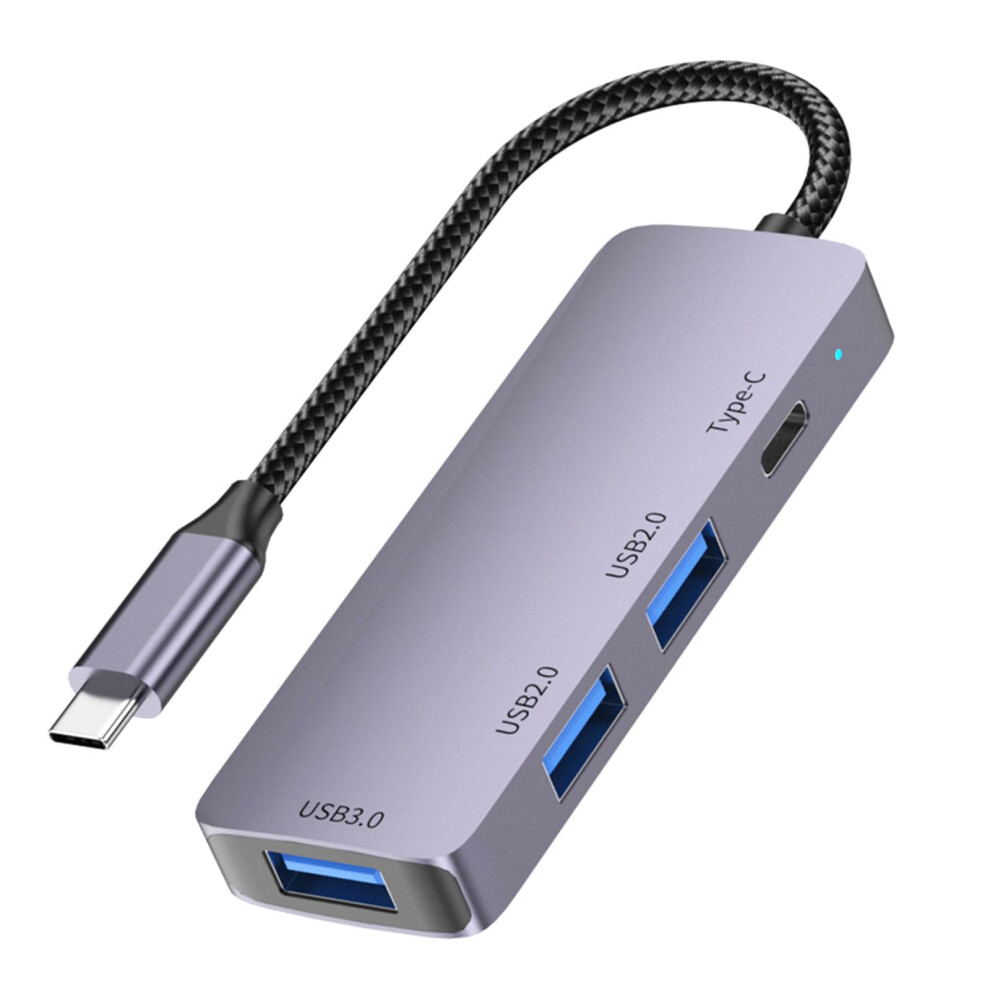 4 Port Usb Hub With Pd100w Charging, Aluminum 4 In 1 Usb 3.0 And 2.0 Speed Data Transfer For Laptop And Desktop 9330225068068