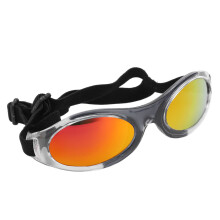 Dog Sunglasses UV Protection Goggles Black Red Adjustable Strap Pet Eye Wear