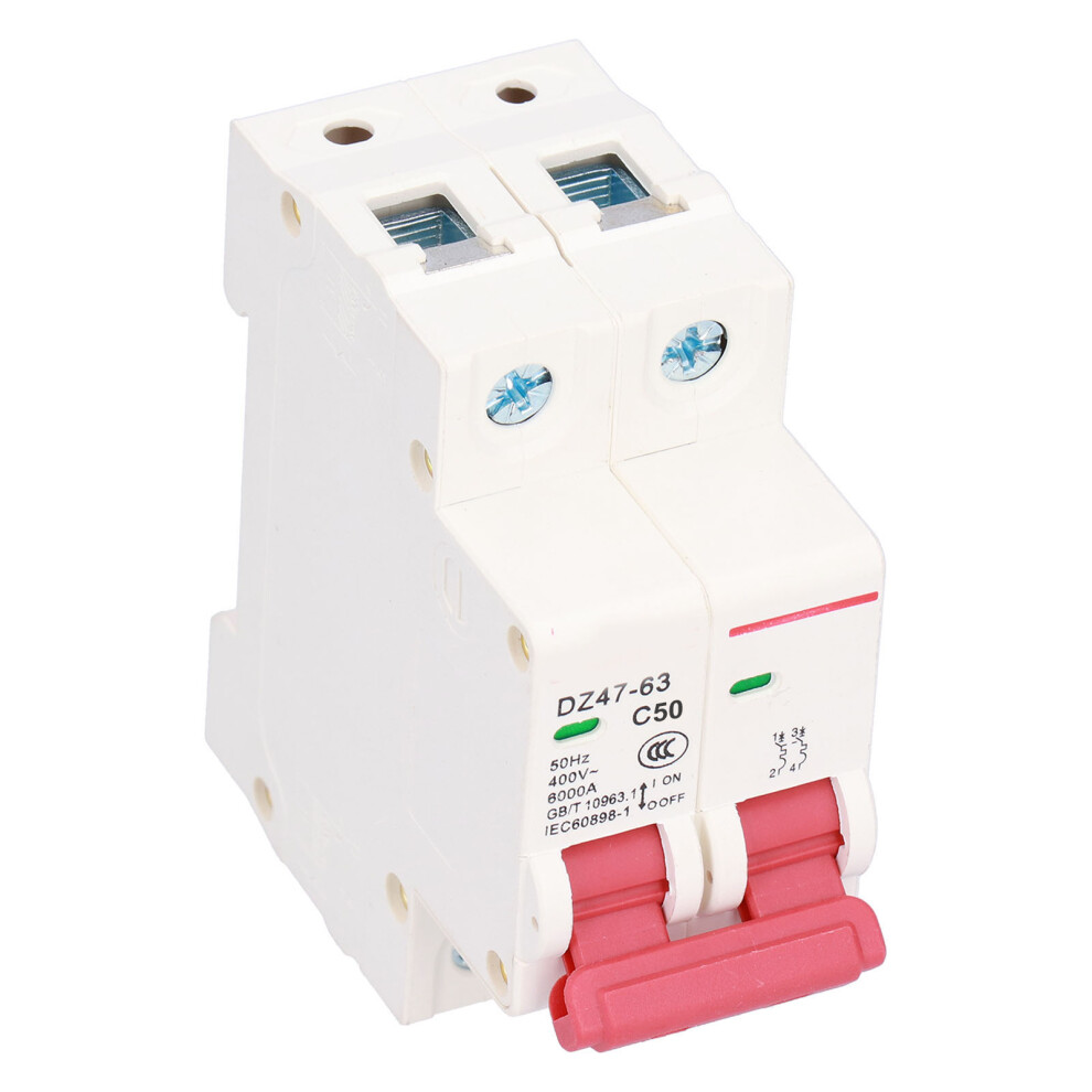 Dz47-63 2P 50A Mini Circuit Breaker With Visual Window, Ac 400V 8771391238953