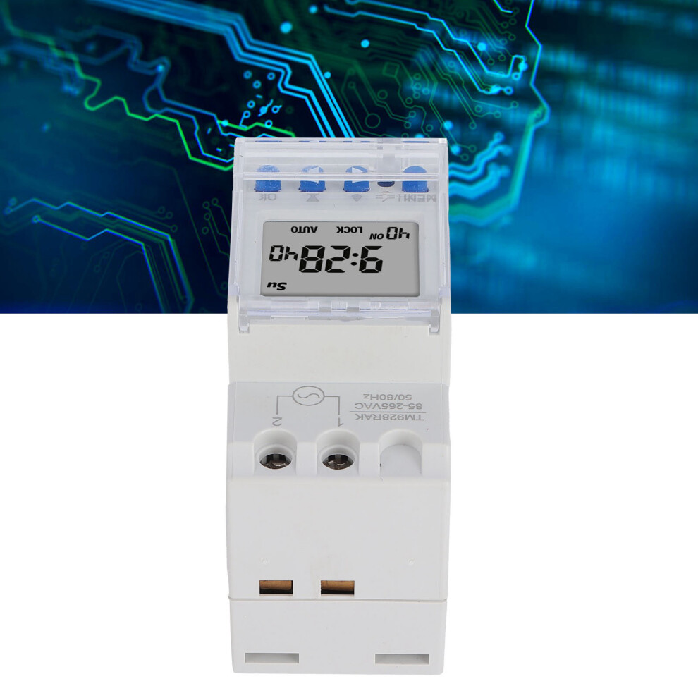 Programmable Electronic Timer Switch 16A Lcd Backlight Din Rail Mount 8431391839849