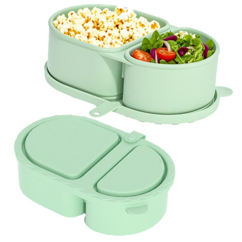 (Green) Foldable Leak-Proof Silicone Sauce Box