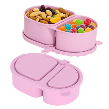 (Pink) Foldable Leak-Proof Silicone Sauce Box