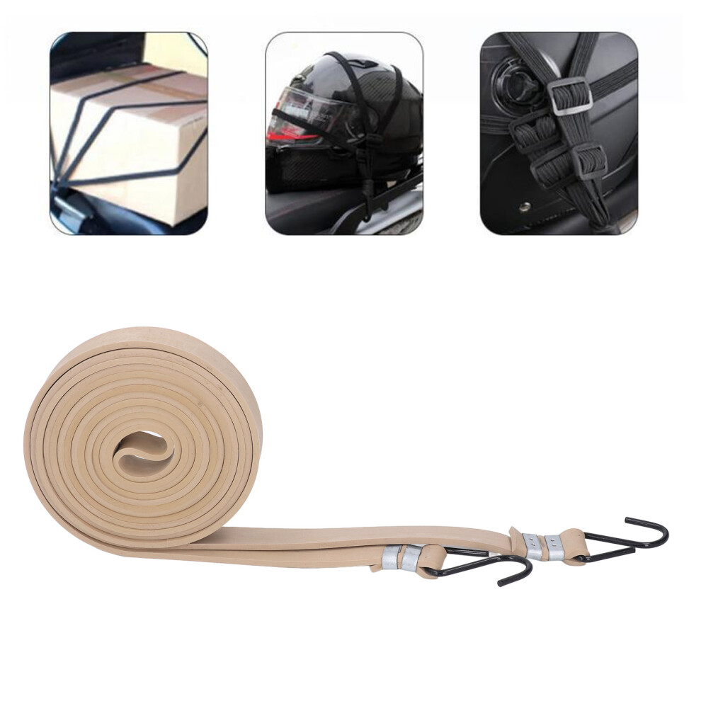 Heavy Duty Flat Bungee Cord 2.4Cm Wide 4.6Mm Thick 2.5M Elastic With Hooks 7611391239806
