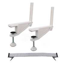 Portable Table Tennis Net Set, Adjustable Clamp, White, 610g