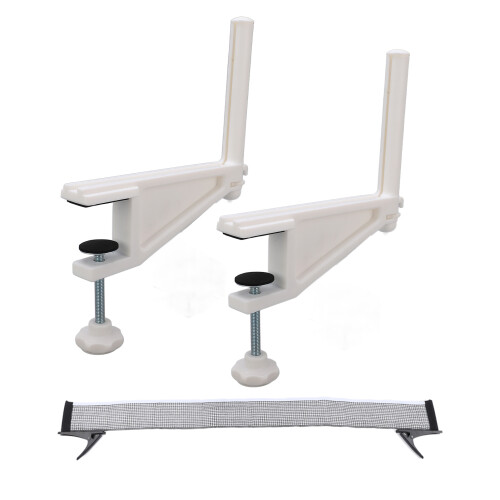 Portable Table Tennis Net Set, Adjustable Clamp, White, 610g