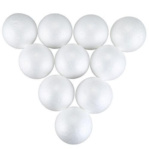 100 X Christmas Decoration Modelling  Polystyrene Foam  Sphere 10cm---White 2