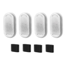 Waterfilter voor Kattenfontein van 2,2 Liter (74 Oz) van Roestvrij Staal, Drievoudige Filtratie, 4+4