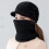 (Black) Warm Plush Beret Hat with Neck Warmer 1