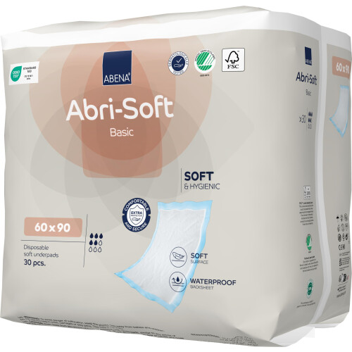 ABENA Abri-Soft Basic Disposable Underpad 60 x 90 cm 1700 ml Pack of 30 (Packaging may vary) 2