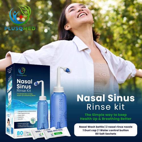 Nasal Rinse Kit – 300ml Neti Pot Bottle + 80 Saline Packets 2