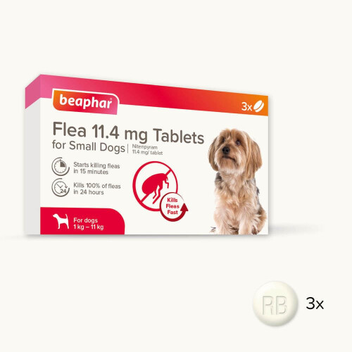 Beaphar Beaphar Flea Tablets for Small Dogs (1-11kg) - 3 pack, Kills Fleas 2