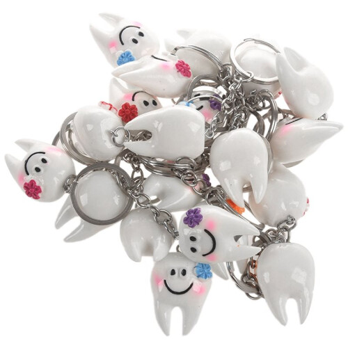 160 Pcs Keychain Key Ring Hang Tooth Shape Cute Dental Gift 1