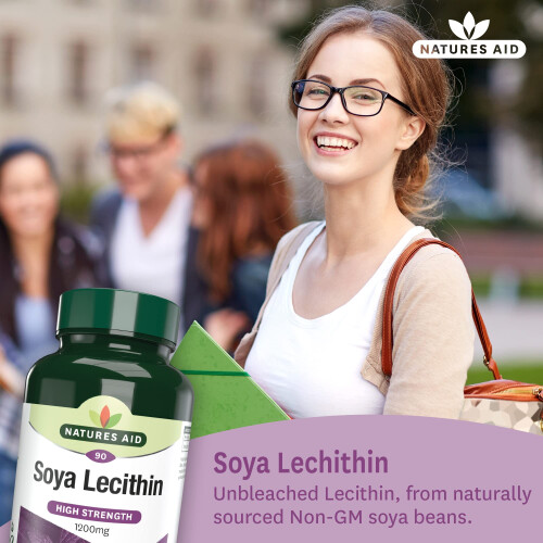 Natures Aid Natures Aid SOYA Lecithin 1200mg - High Strength Phospholipids - Supports Brain 1
