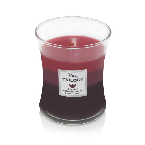 WoodWick Woodwick Medium Hourglass Scented Trilogy Candle | Sun|Ripened Berries | with Crackling 1