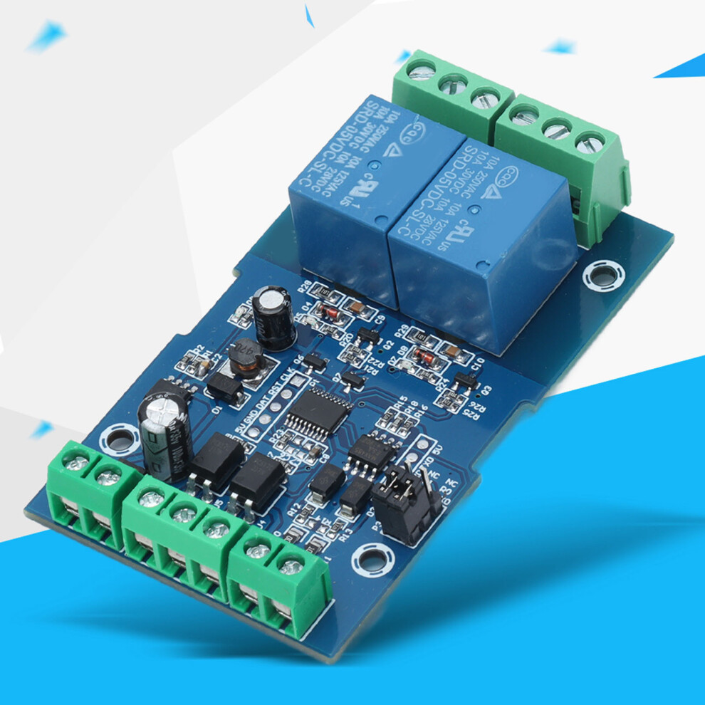Modbus RTU 2 Relay Module DC 7-24V RS485 TTL