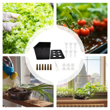 2X Kit de Plantation Hydroponique Complet pour Jardinage Domestique et Intérieur, Kit de Plantation de Semis pour Fleurs de Laitue A