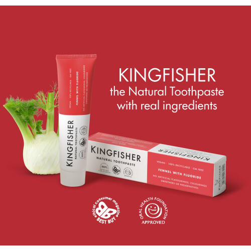 Kingfisher Kingfisher Natural Toothpaste Fennel with Fluoride | Suitable for 1