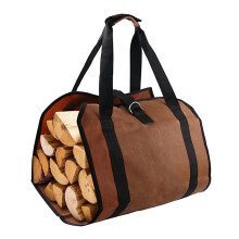 (Dark Brown) Wood Log Carrier - Spacious Stove Accessory
