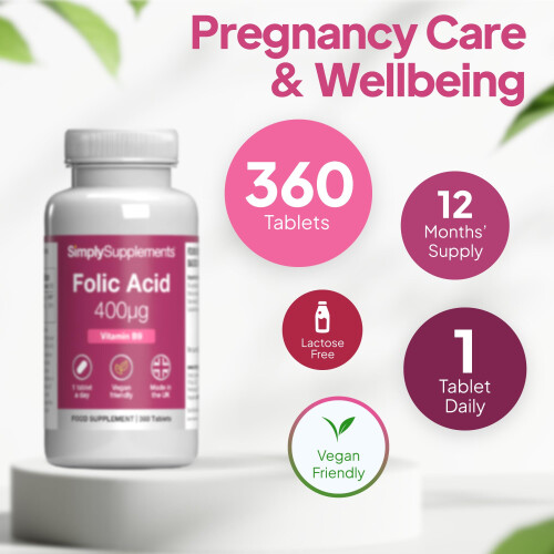 Folic Acid 400µg (Vitamin B9) | Supports Maternal Folate Status | Suitable 2