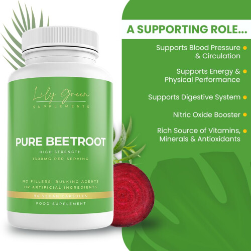 Lily Green Pure Beetroot Capsules | 1300mg Per Serving Beetroot 1