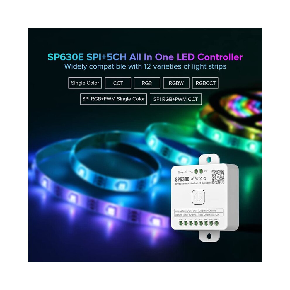 3X Sp630e Bluetooh Led Controller Support Pwm Monochrome Cct Rgb Rgbw Rgbcct Or Spi Ttl Ic Chip Led Strip Ws2811 Ws2812b 6031418231469