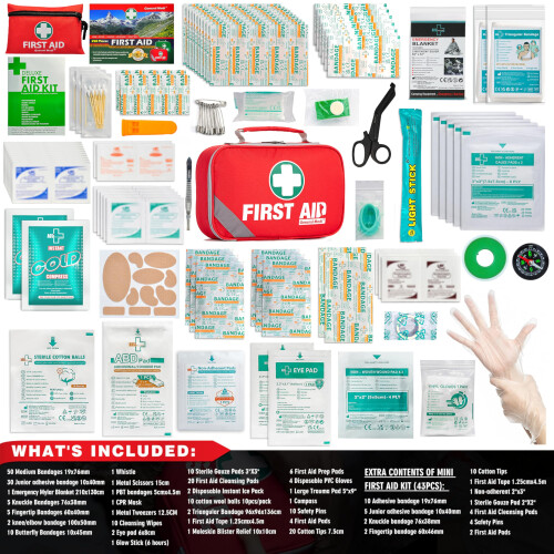 General Medi First Aid Kit (215 Piece) + 43 Piece Mini First 1