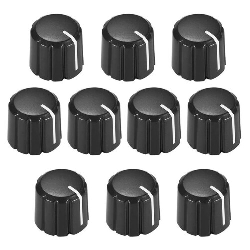 80Pcs Potentiometer Control Knobs for Electric Guitar Volume Tone Knobs Black D Type 6mm 1