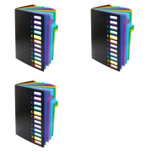 24 Clear Pocket Expanding File Folder 12 Colored Tabs,Holds 300 Sheets, File Organizer,Numbered Index  Cover 3PC