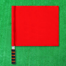 (Upgraded stainless steel starting flag (red)) Windproof Referee Flag for Sports Matches