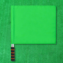 (Upgraded stainless steel starting flag (green)) Referee Flag - Windproof, Durable for Sports Training
