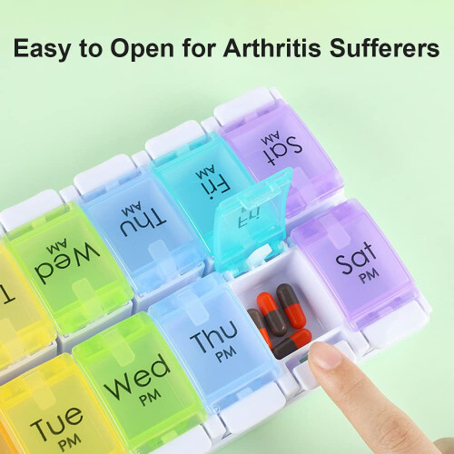 DSYSC Pill Boxes 7 Day 2 Times a Day with Opening Push 2