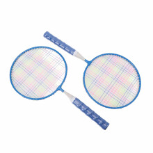 Kids Blue Badminton Racket Set - Lightweight Metal, Easy Grip for Outdoors