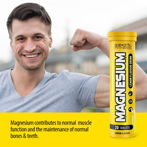 Magnesium Lemon Flavour Effervescent 80 Tablets for Normal Muscle Functions/Suitable for Vegans 1