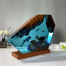 2X Lampe Sous-Marine en Résine Baleine Tortue Plongée Humaine Veilleuse Maison Cadeau Bureau, Bureau Chambre Décoration Veilleuse