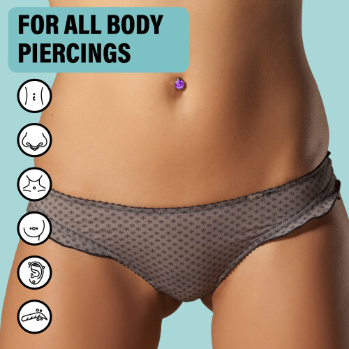 "BASE LABORATORIES Base Labs Piercing Aftercare Swabs for Piercing Bump Treatment Earring 2