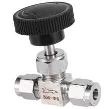 4X Vanne à Aiguille Réglable O.D 6Mm Tube en Acier Inoxydable 304 Haute Pression Résistant à L'Acide Ensemble de Cartes Droites Grue