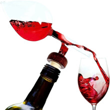 3X Red Wine Aerator, Portable Bottle Pourer and Quick Decanter, Glass, Peach Shape