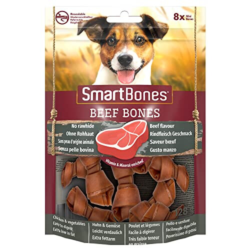 Smartbones 8 Mini Beef Bones Rawhide Free Chew Dog Treats 1