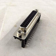DB25 25 Pin DSub Female Right Angle PCB Connector, 2Row Board Mount with Durable Metal Housing