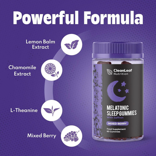 Twin Pack Natural Sleep Support Gummies for Adults | Formula for Restful 1