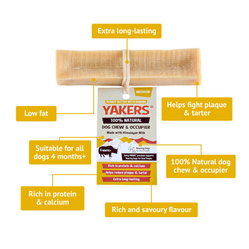 Yakers YAKERS Peanut Butter Dog Chew Medium 1